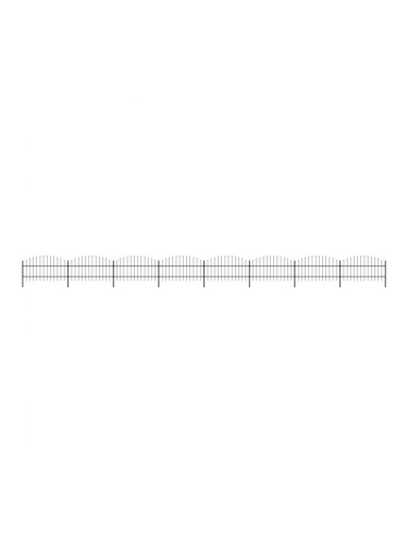 Sonata Градинска ограда с пики, стомана, (0,75-1)x13,6 м, черна