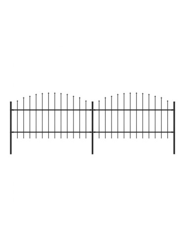 Sonata Градинска ограда с пики, (1-1,25)x3,4 м, стомана, черна