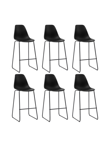 Sonata Бар столове, 6 бр, черни, пластмаса