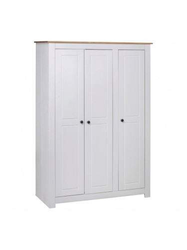 Sonata Гардероб с 3 врати, бял, 118x50x171,5 см, бор, Panama Range