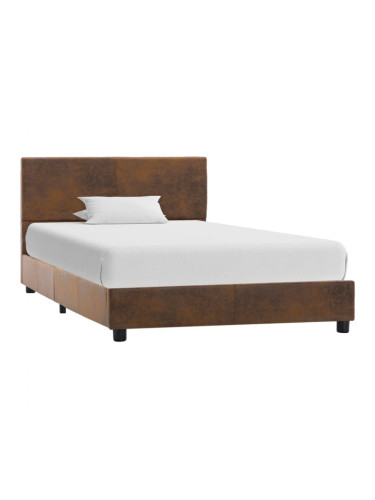 Sonata Рамка за легло, кафява, изкуствен велур, 90x200 см