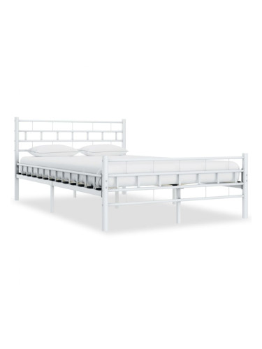 Sonata Рамка за легло, бяла, метал, 120x200 cм