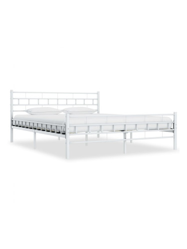 Sonata Рамка за легло, бяла, метал, 160x200 см