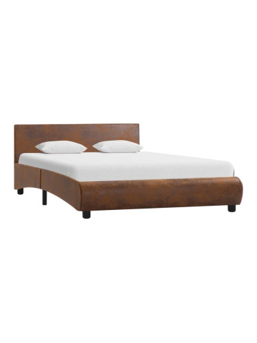 Sonata Рамка за легло, кафява, изкуствена кожа, 120x200 см