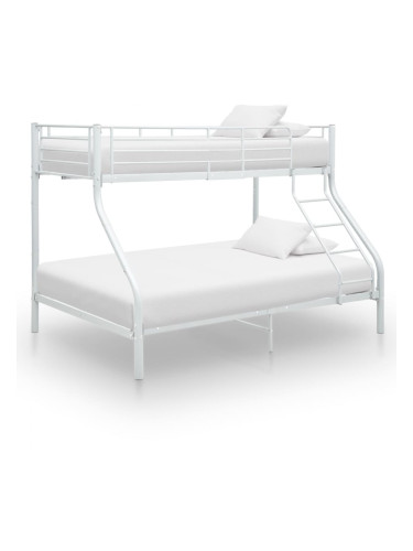 Sonata Рамка за двуетажно легло, бяла, метал, 140x200 см/90x200 см