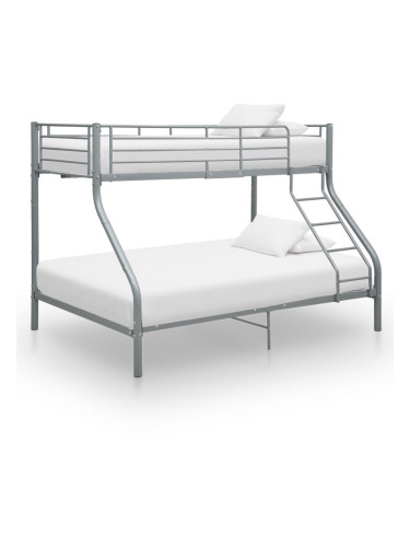 Sonata Рамка за двуетажно легло, сива, метал, 140x200 см/90x200 см