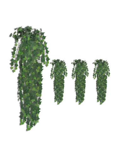Sonata Изкуствени храсти бръшлян, 4 бр, зелени, 90 см