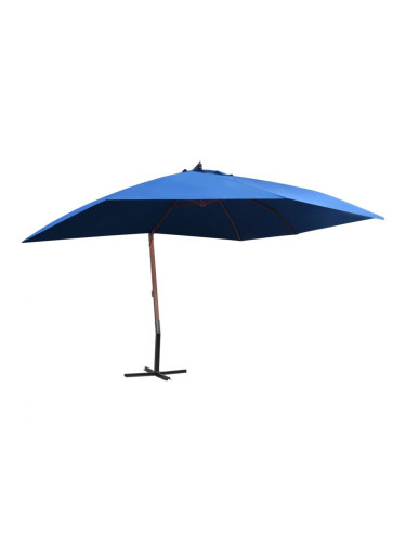 Sonata Окачен чадър с дървен прът, 400x300 см, син