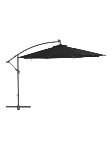 Sonata Градински чадър с чупещо рамо и алуминиев прът, 350 см, черен