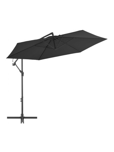 Sonata Градински чадър с чупещо рамо и алуминиев прът, 300 см, черен