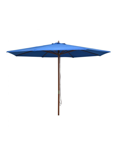 Sonata Градински чадър с дървен прът, 350 см, син