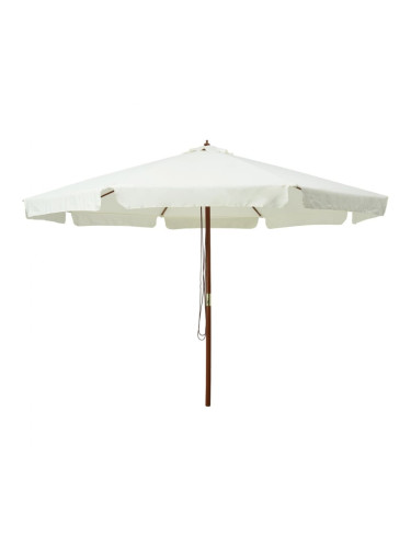 Sonata Градински чадър с дървен прът, 330 см, пясъчнобял