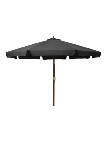 Sonata Градински чадър с дървен прът, 330 см, антрацит