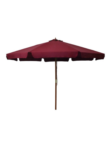 Sonata Градински чадър с дървен прът, 330 см, бордо