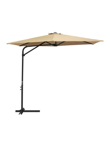 Sonata Градински чадър със стоманен прът, 300 см, таупе