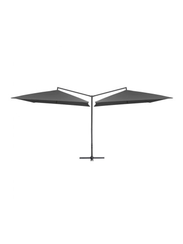 Sonata Двоен чадър със стоманен прът, 250x250 см, антрацит