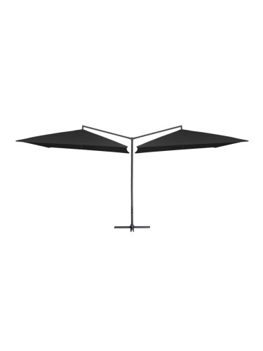 Sonata Двоен чадър със стоманен прът, 250x250 см, черен