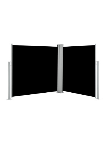 Sonata Прибираща се странична тента, черна, 100x600 см