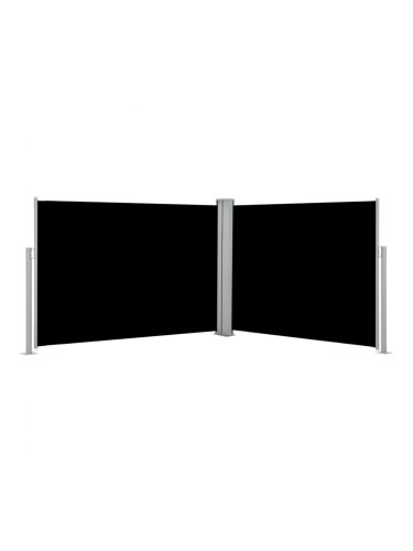 Sonata Прибираща се странична тента, черна, 100x1000 см