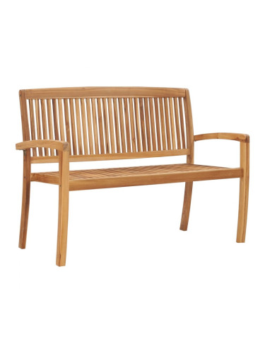 Sonata 2-местна стифираща градинска пейка, 128,5 cм, тик масив