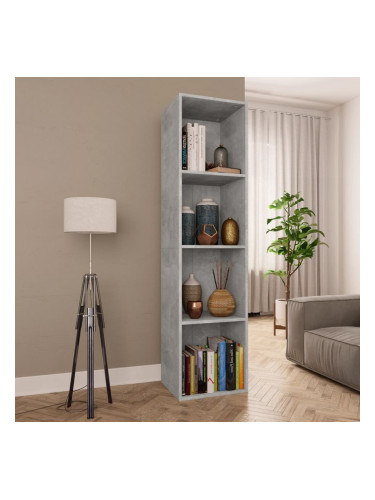 Sonata Библиотека/ТВ шкаф, бетонно сива, 36x30x143 см, ПДЧ