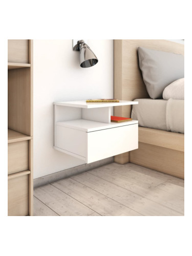 Sonata H Нощни шкафчета за стена 2 бр силен бял гланц 40x31x27 см