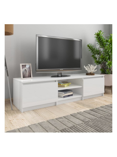 Sonata ТВ шкаф, бял гланц, 140x40x35,5 см, ПДЧ