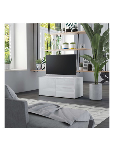 Sonata ТВ шкаф, бял гланц, 80x34x36 см, ПДЧ