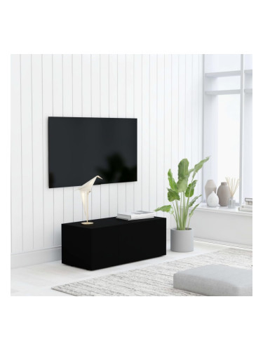 Sonata ТВ шкаф, черен, 80x34x30 см, ПДЧ