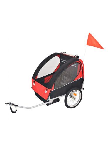 Sonata Детско ремарке за велосипед, червено и черно, 30 кг