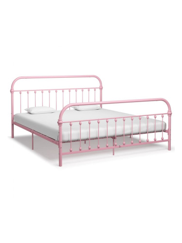 Sonata Рамка за легло, розова, метал, 180x200 см