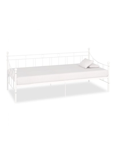 Sonata Рамка за дневно легло, бяла, метал, 90x200 см