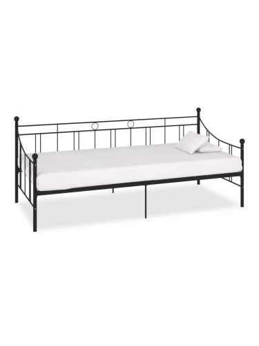 Sonata Рамка за дневно легло, черна, метал, 90x200 см