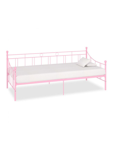 Sonata Рамка за дневно легло, розова, метал, 90x200 см