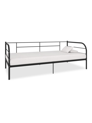 Sonata Рамка за дневно легло, черна, метал, 90x200 см
