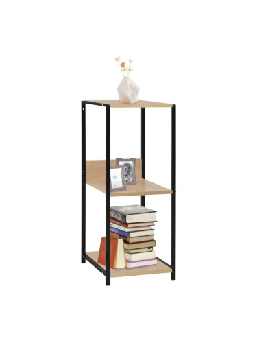 Sonata Малка етажерка за книги, черно и дъб, 33,5x39,6x79,7 см, ПДЧ