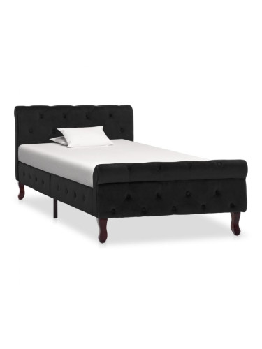 Sonata Рамка за легло, черна, кадифе, 90x200 см