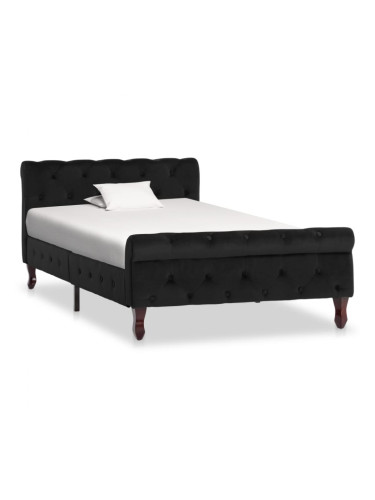Sonata Рамка за легло, черна, кадифе, 100x200 см