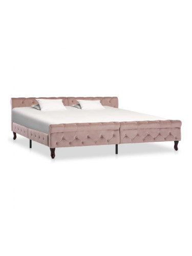 Sonata Рамка за легло, розова, кадифе, 200x200 см