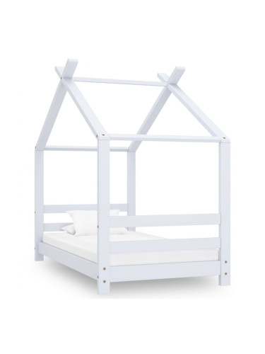 Sonata Рамка за детско легло, бяла, борово дърво масив, 70x140 см