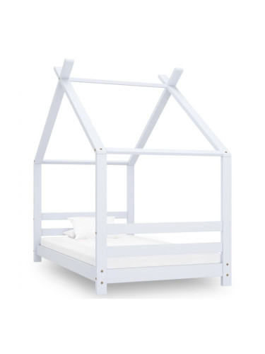 Sonata Рамка за детско легло, бяла, борово дърво масив, 80x160 см