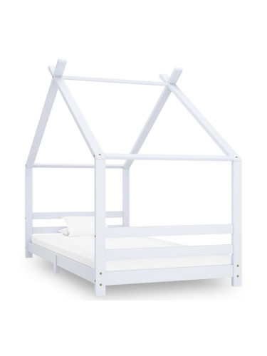 Sonata Рамка за детско легло, бяла, бор масив, 90х200 см