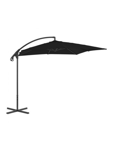 Sonata Градински чадър чупещо рамо и стоманен прът 250x250 см черен