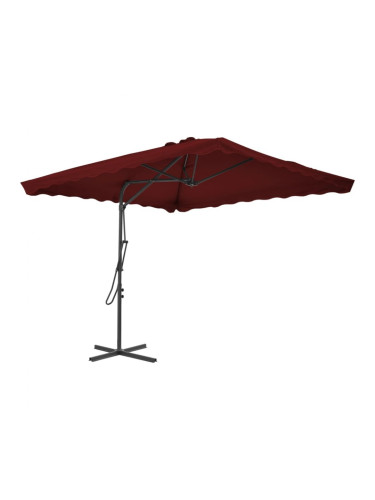 Sonata Градински чадър със стоманен прът, бордо, 250x250x230 см