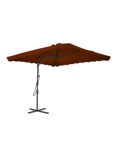 Sonata Градински чадър със стоманен прът, теракота, 250x250x230 см