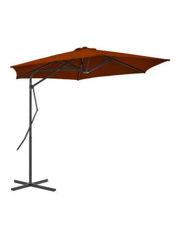 Sonata Градински чадър със стоманен прът, теракота, 300x230 см