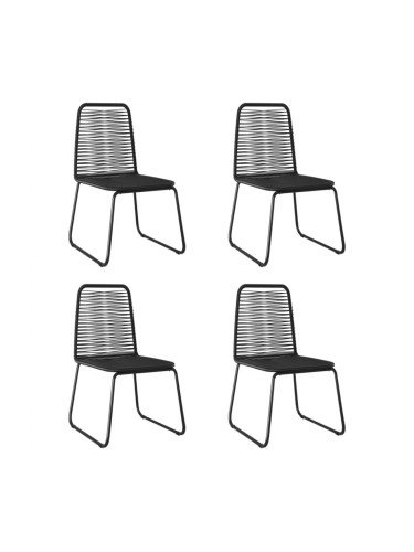 Sonata Външни столове, 4 бр, полиратан, черни
