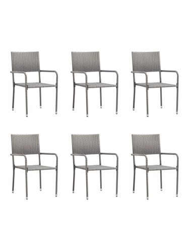 Sonata Външни трапезни столове, 6 бр, полиратан, антрацит