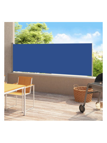 Sonata Прибираща се дворна странична тента, 180x500 см, синя