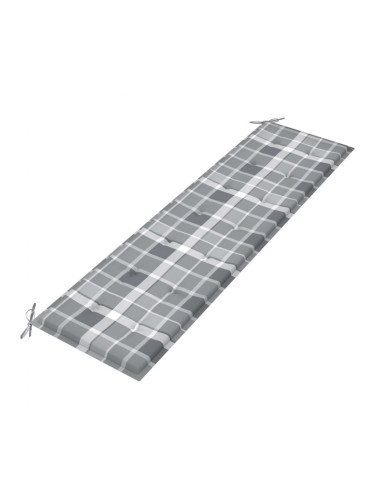 Sonata Възглавница за градинска пейка сиво каре 180x50x4 см плат
